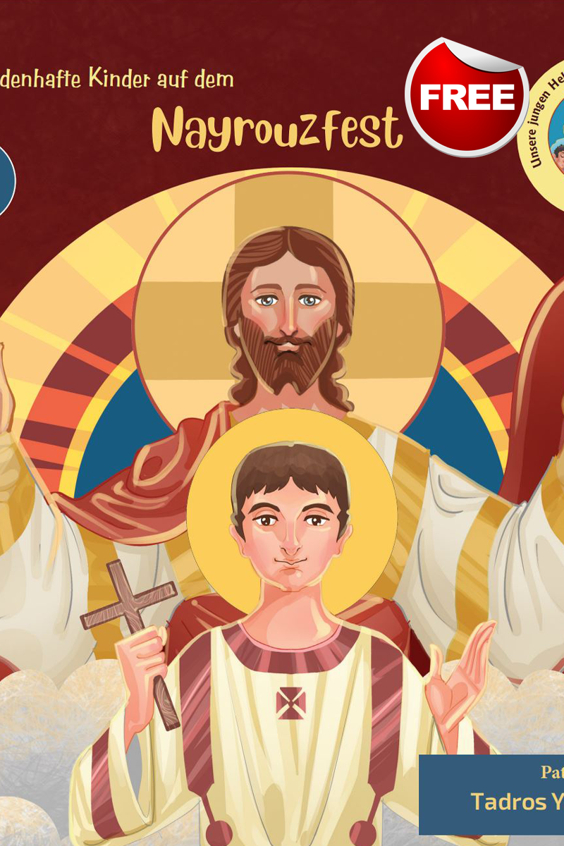 Junge heldenhafte Kinder auf dem Nayrouzfest- German